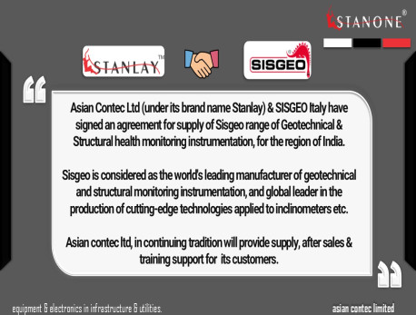 Asian Contec Ltd. Partners with SISGEO Italy to Supply Advanced Geotechnical & Structural Health Monitoring Solutions in India